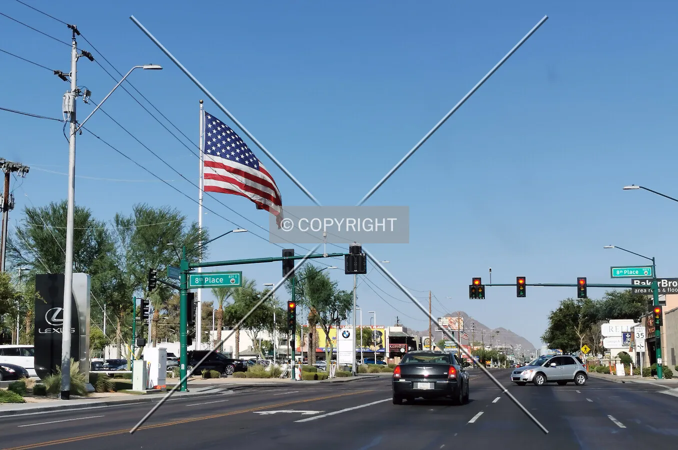 U.S. flag over Phoenix