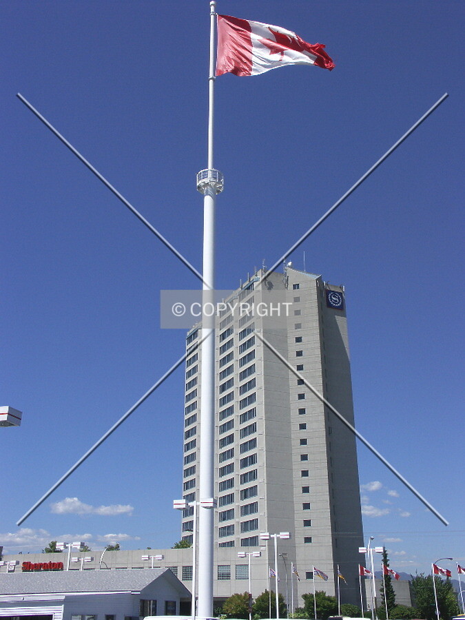 Highest flagpole in Greater Vancouver is across street from hotel