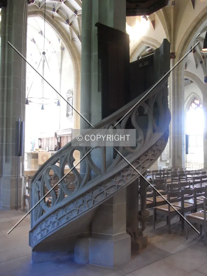 Stairway to pulpit in Alexanderkirche Marbach