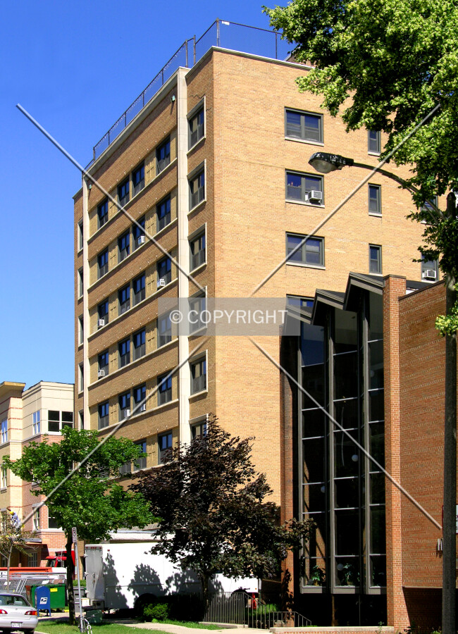 From across East Knapp Street to the southeast