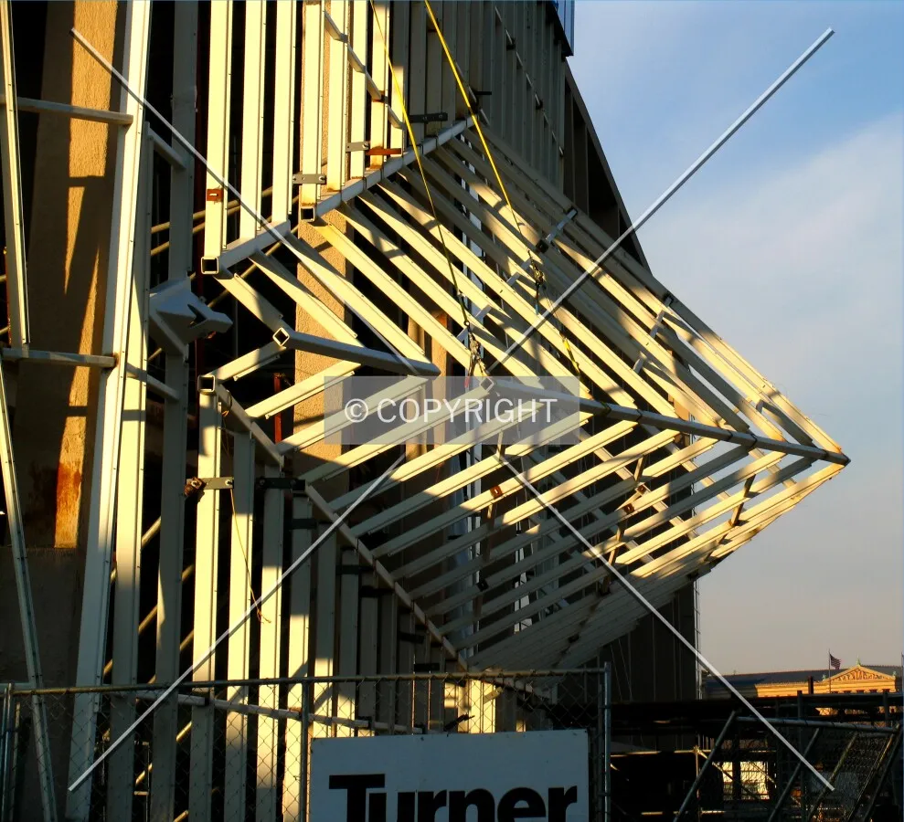 Overhang above what will become a western entrance