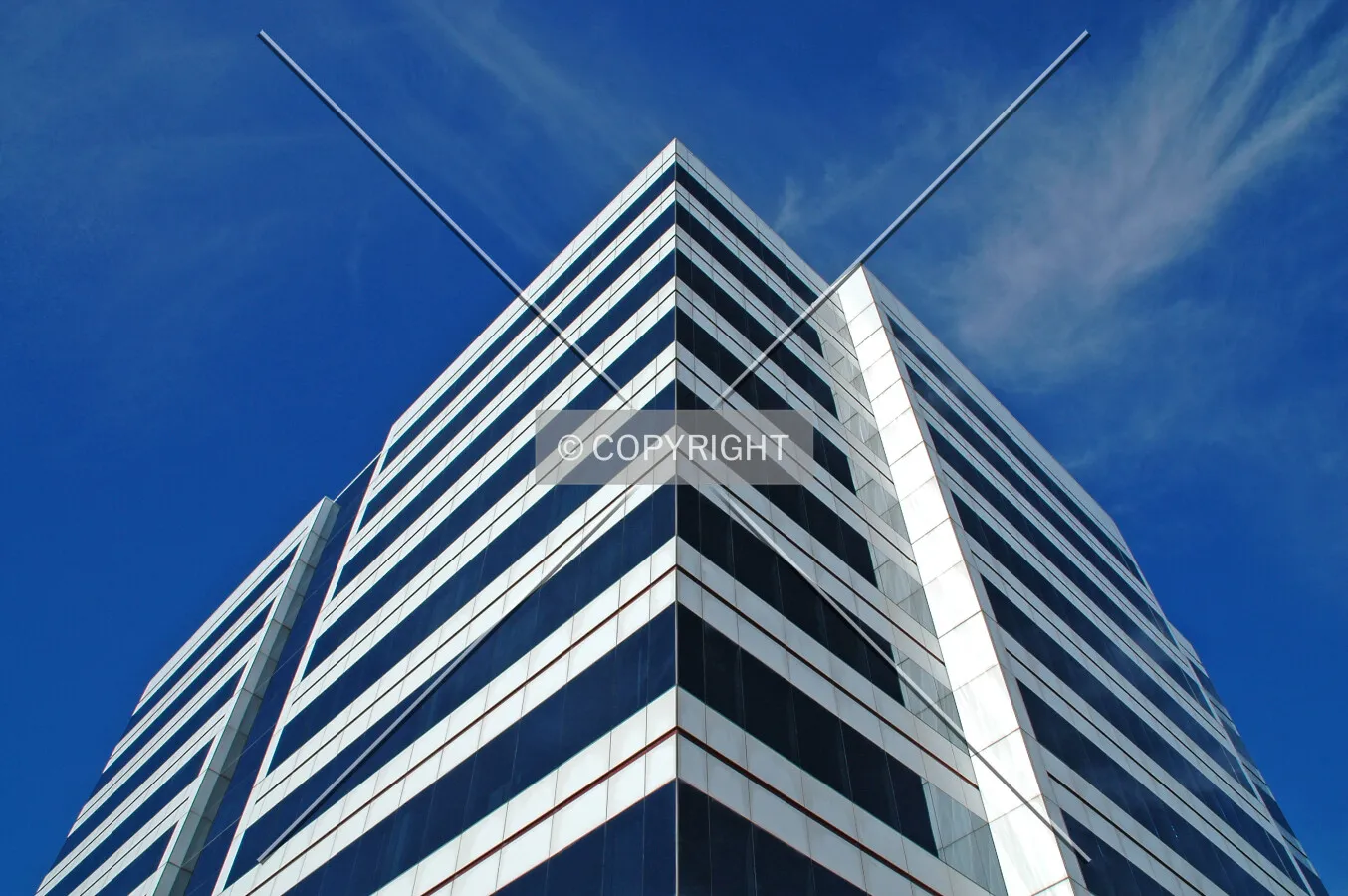 Looking up the northwest corner
