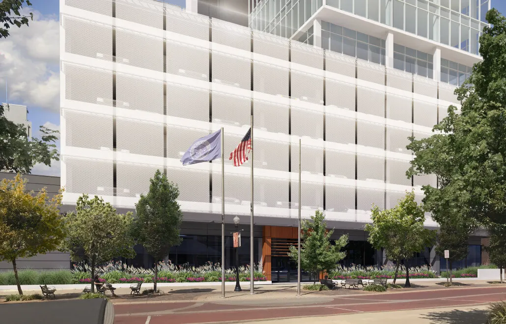 Rendering of a proposal to covert the building to residential