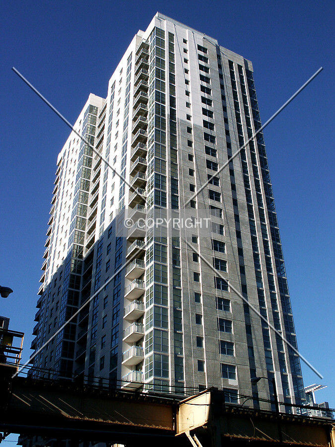 Looking up the northeast corner