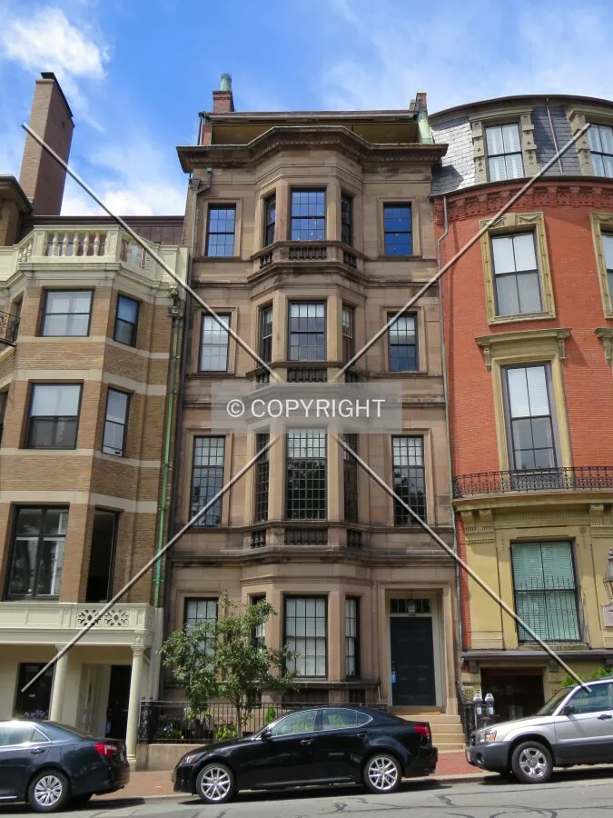 Full front elevation from across Beacon Street
