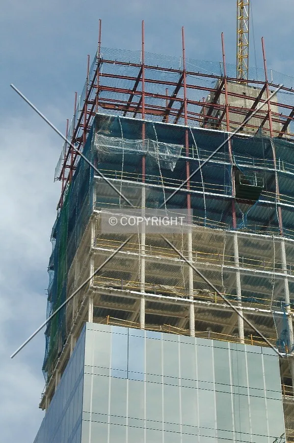 Steel frame in different construction phases
