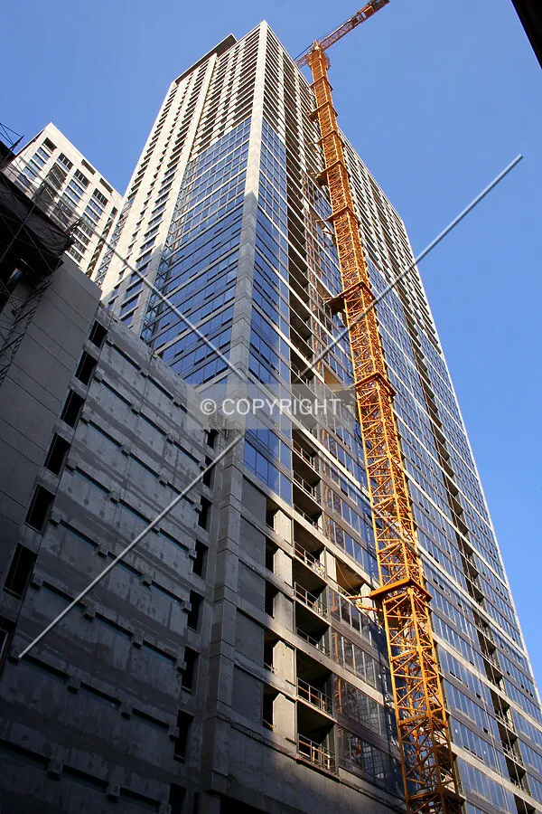 Looking up the southwest corner