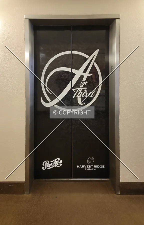 Exterior elevator doors; March 19, 2021