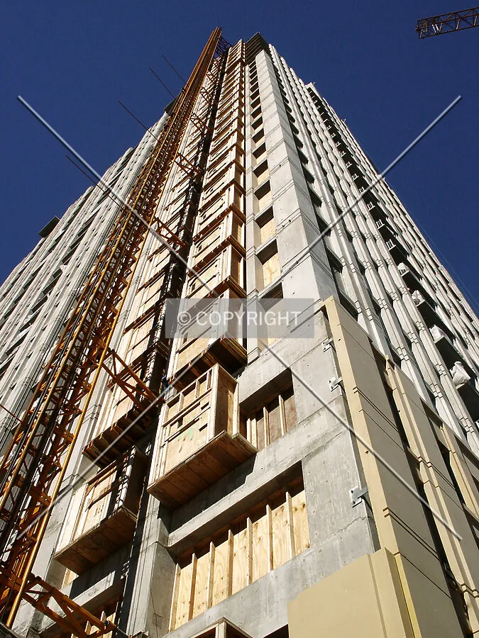 Looking up the southeast corner at a close angle