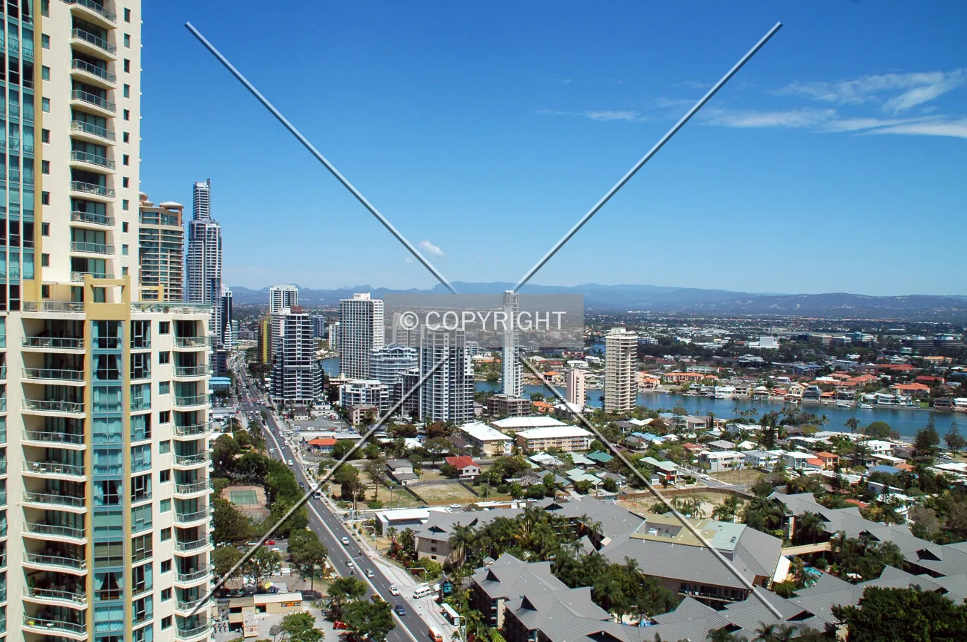 Elevated view towards the Nerang River