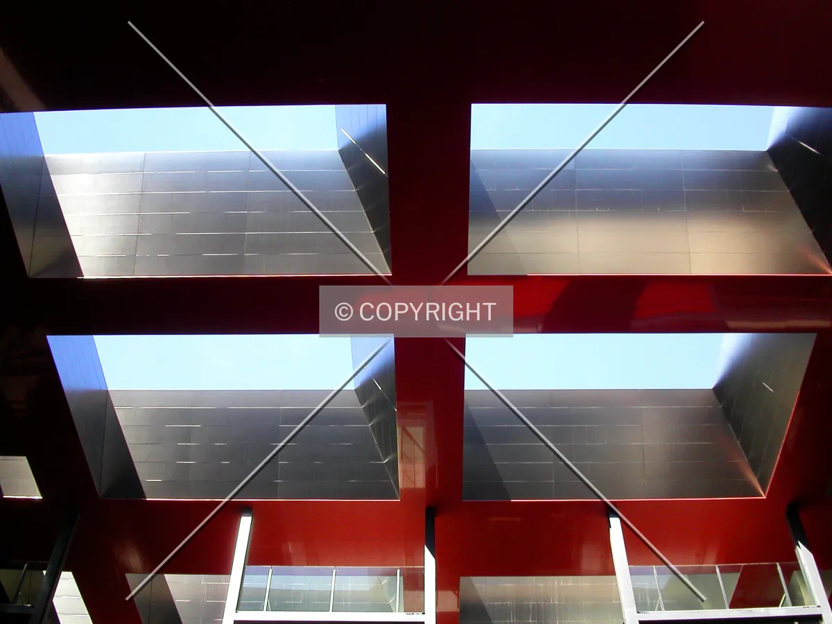The roof over the court yard