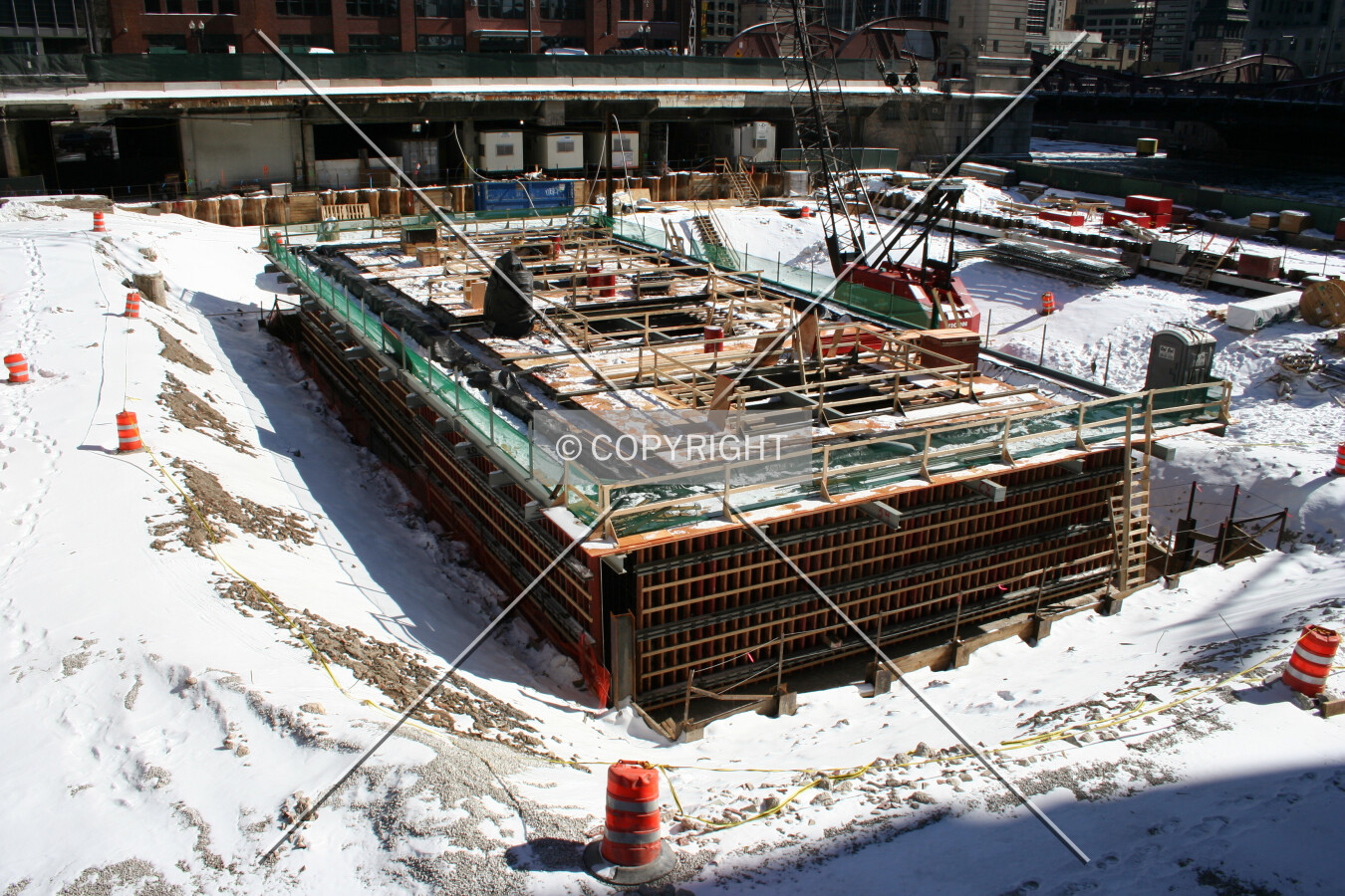 View to the southeast over the core