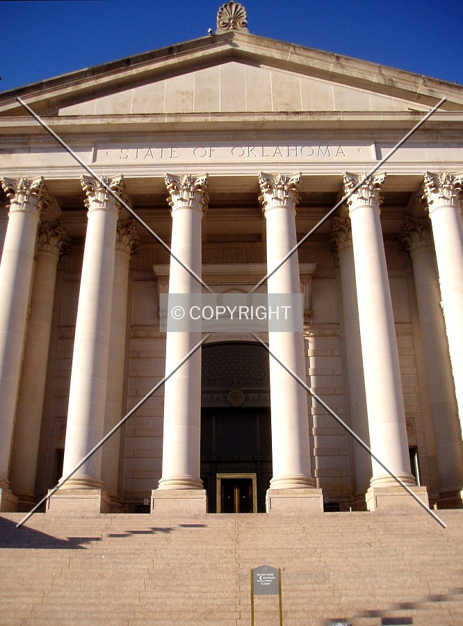 Columns and steps at the south side