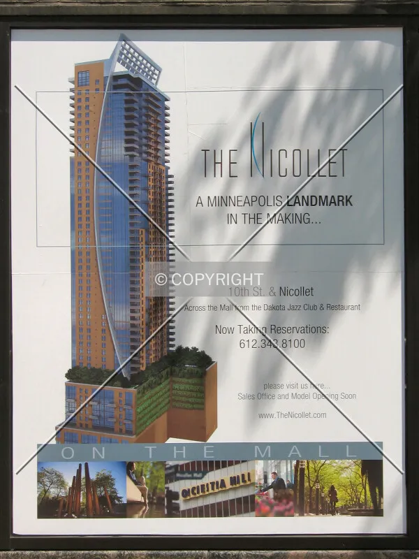 Project advertisement across 10th Street from the site