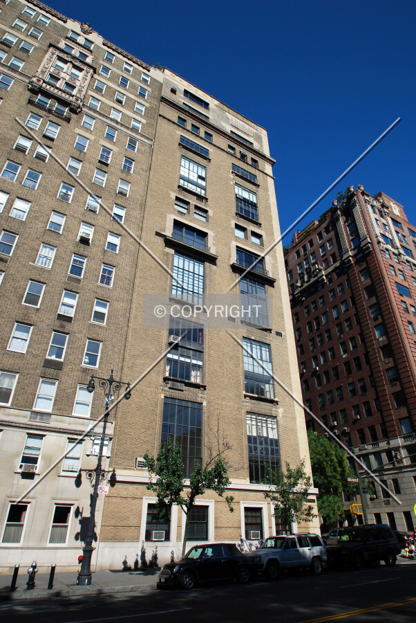Viewed along Central Park West