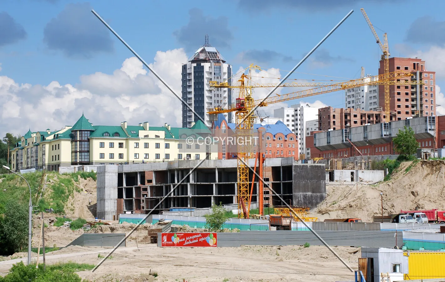 Construction site seen from the southwest