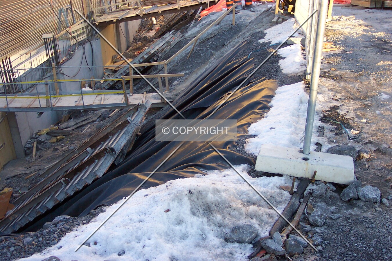 Closeup of the foundation