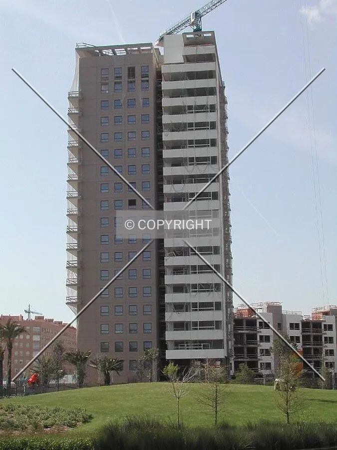 View of the building from the park