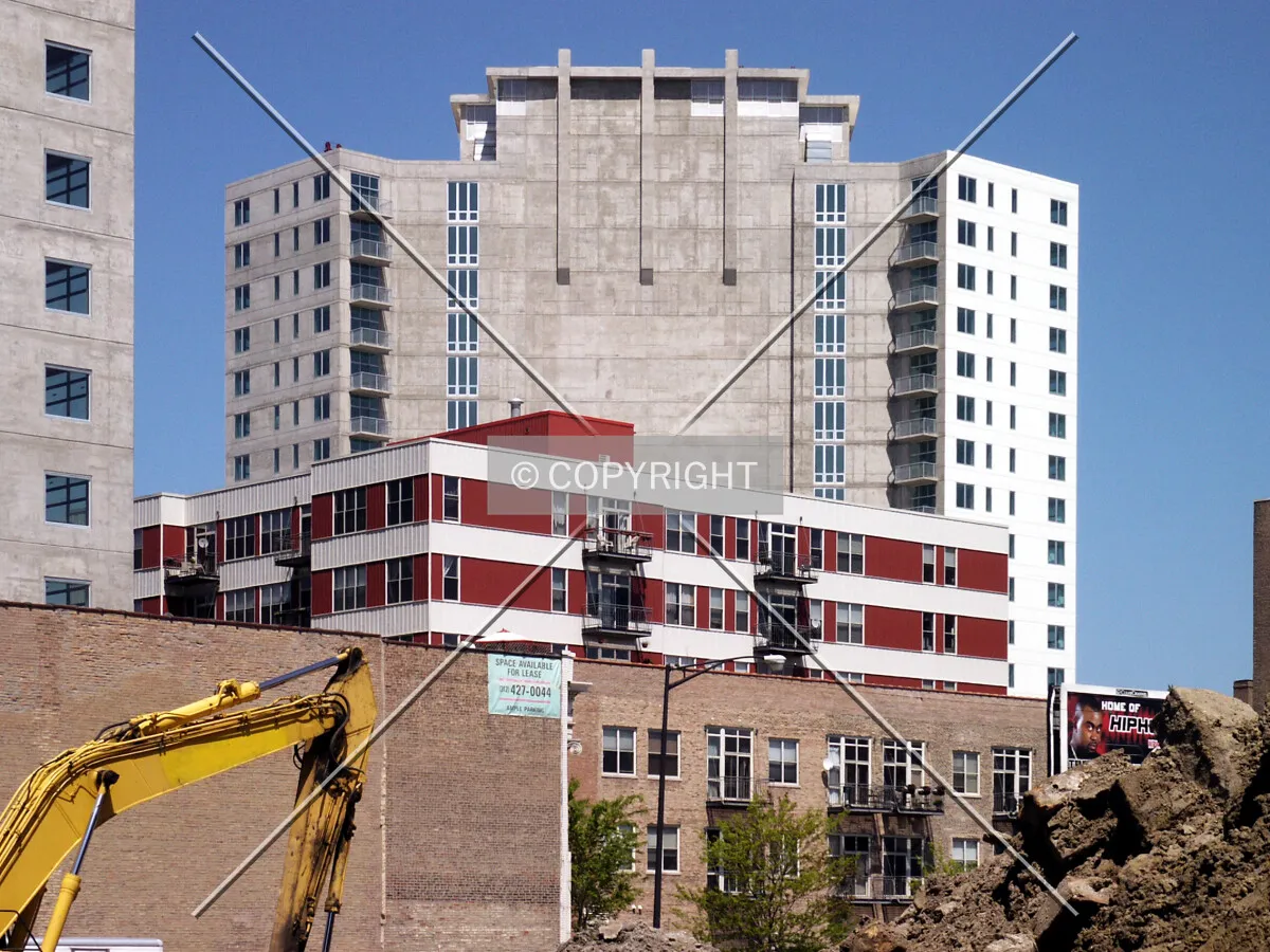 Looking northeast over the 1720 South Michigan construction site