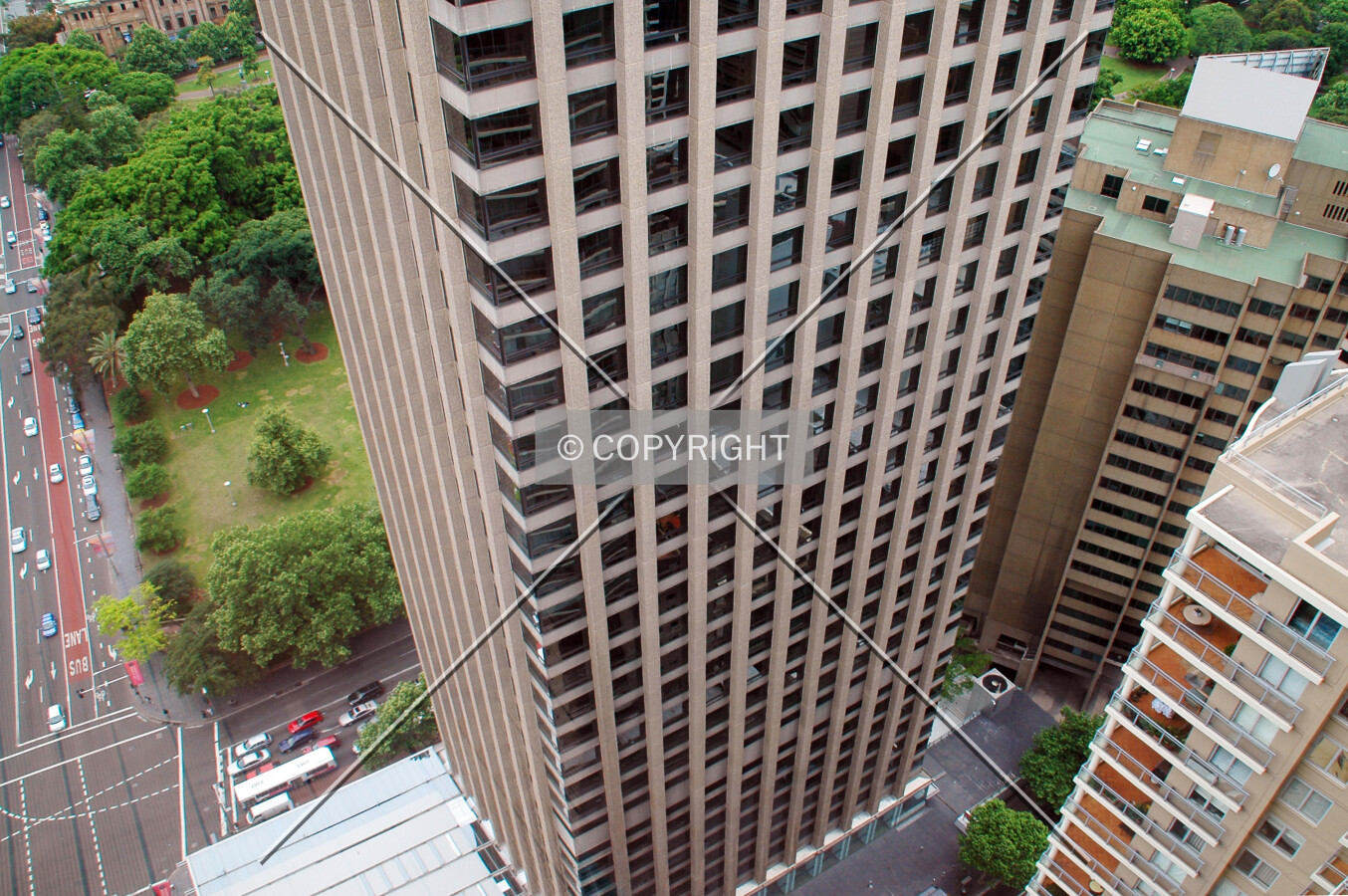 Looking down from the Park Regis