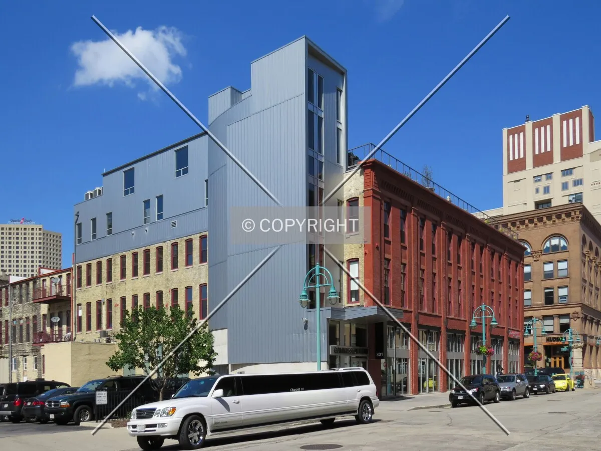 View to the northeast across Buffalo Street