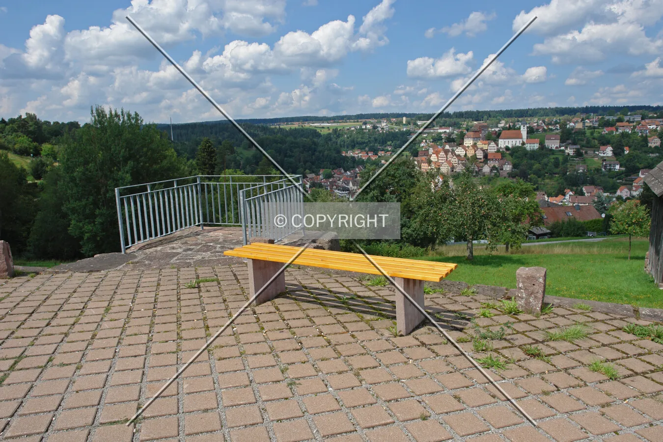 A viewpoint with a seating bank