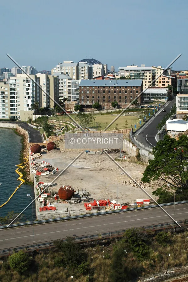 Elevated view of the site