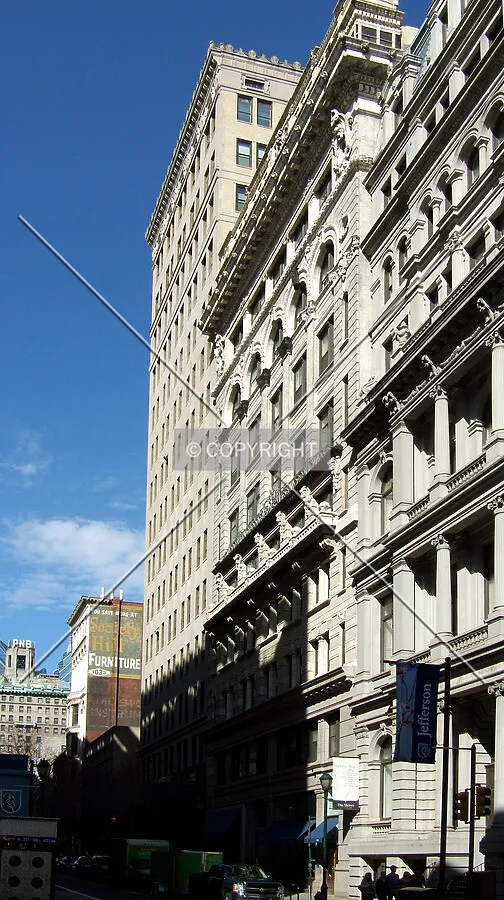 View from the southeast along Chestnut Street