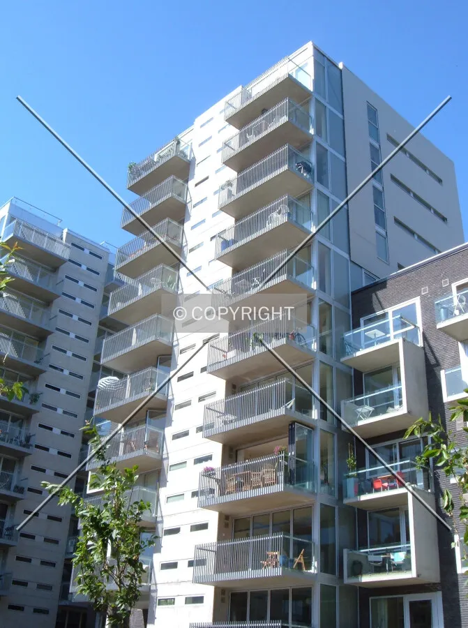Looking up south facade