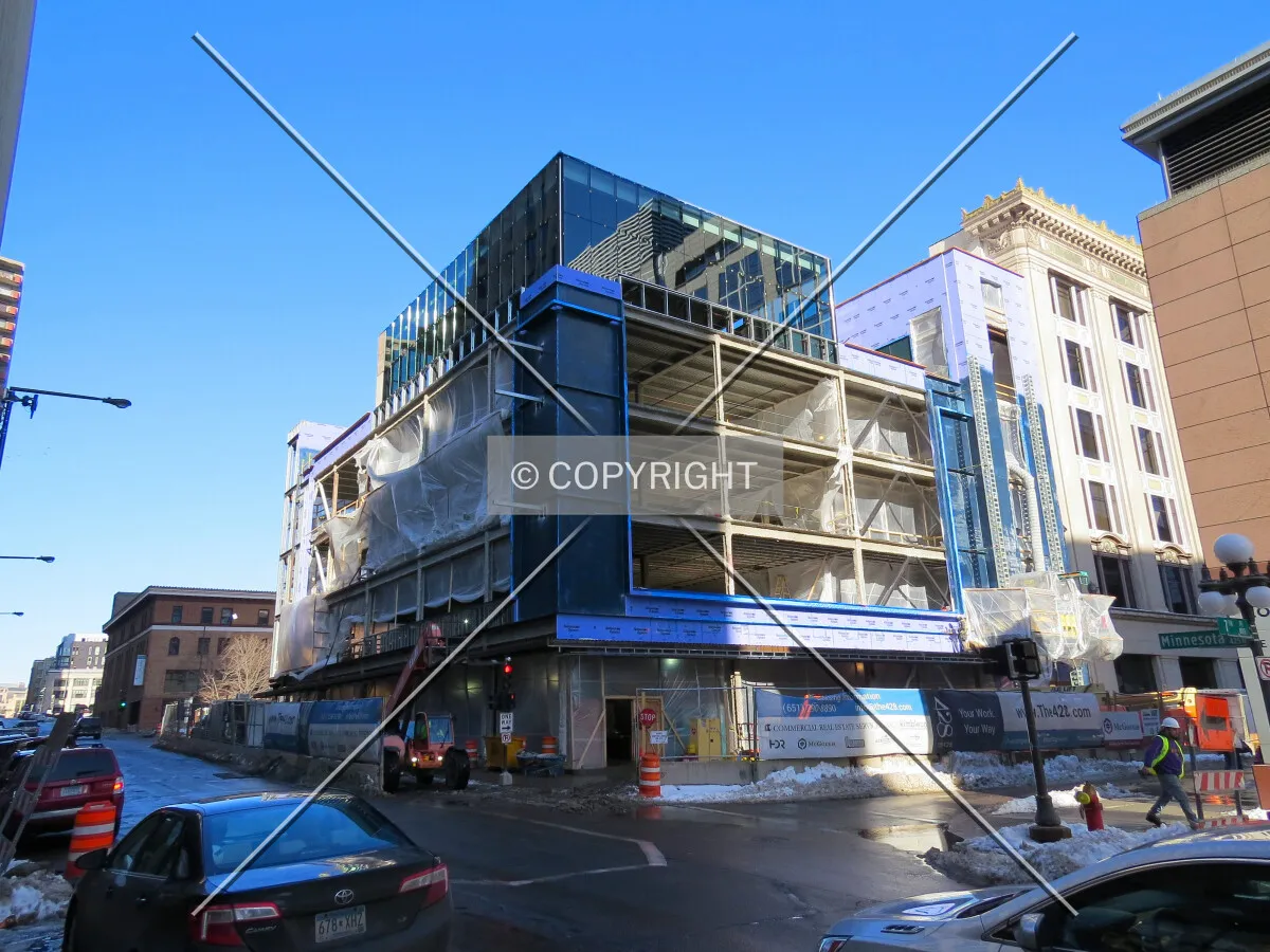 View to the north across Minnesota Street & East 7th Place