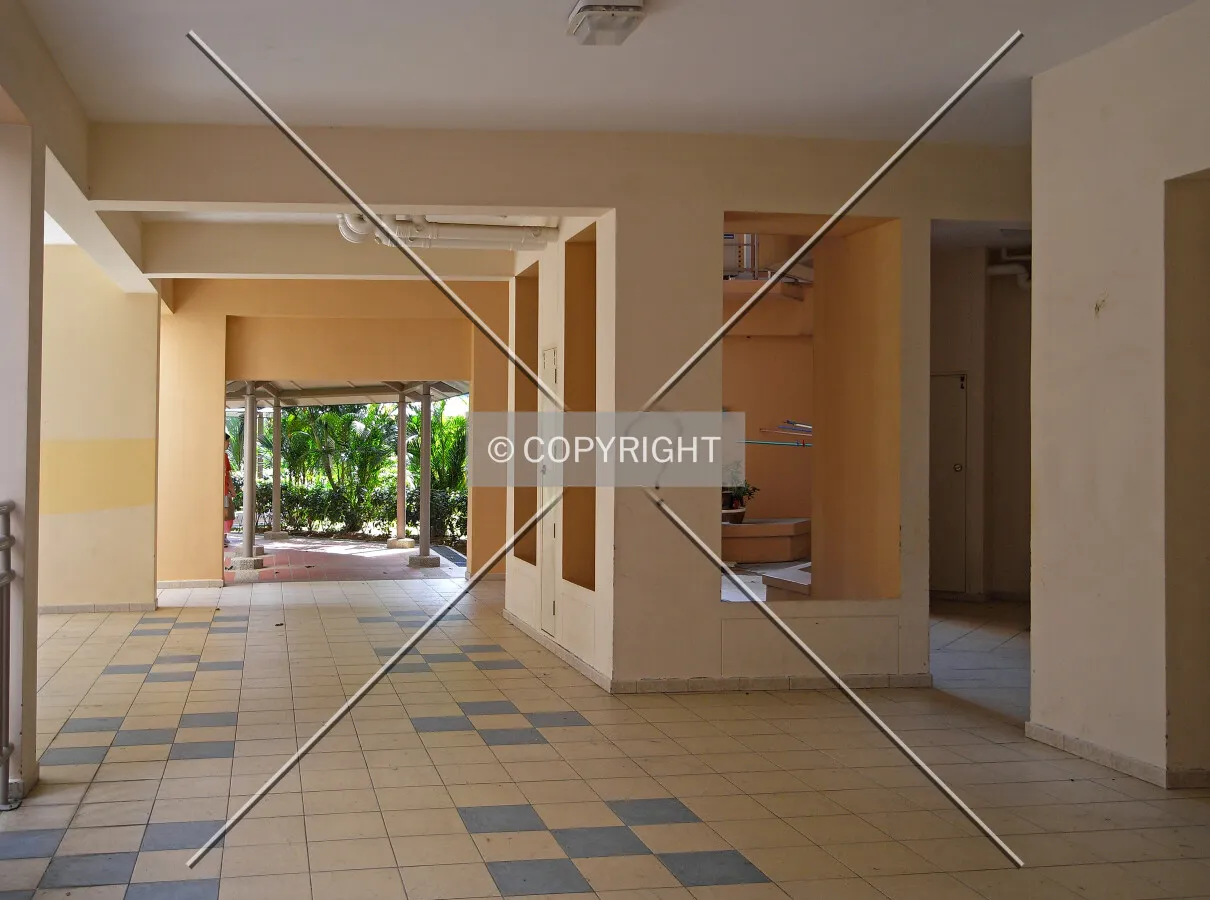 The void deck as seen from the southwest