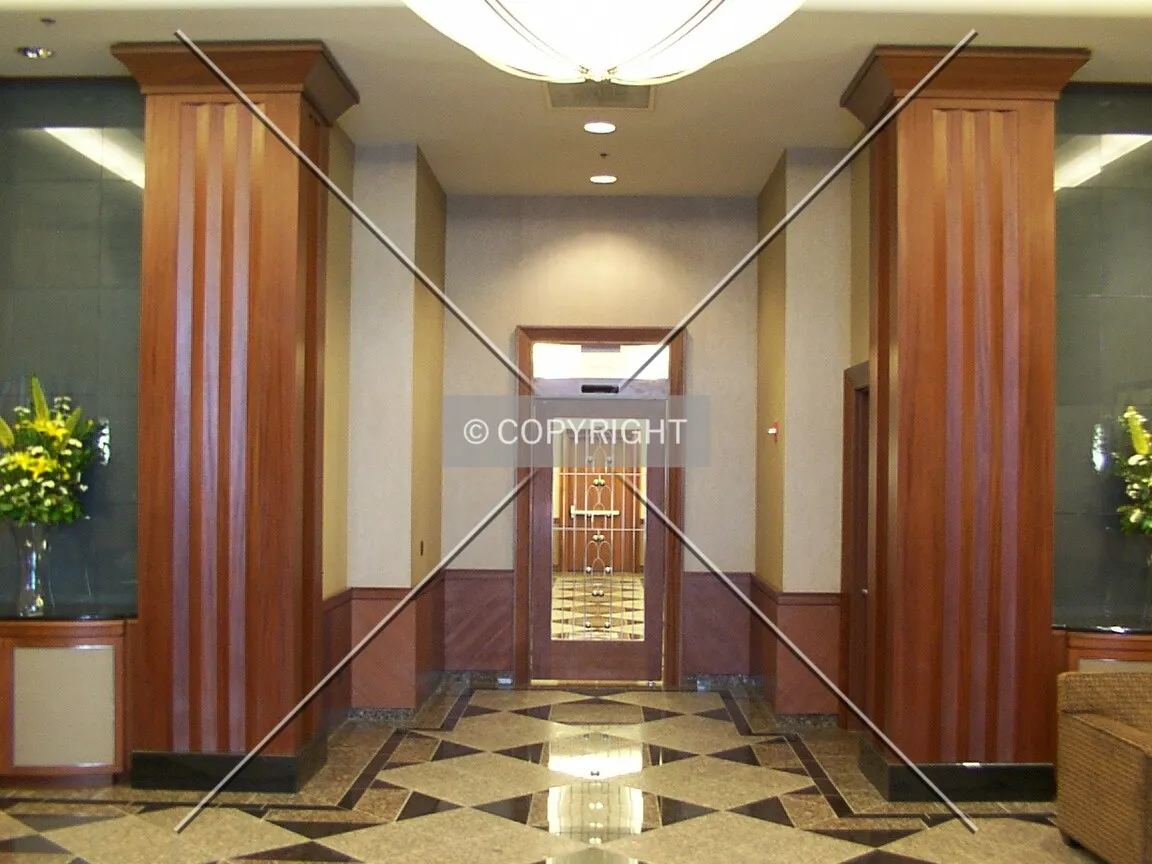 Entrance to apartment elevators
