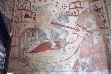Wall painting of St. George and the dragon