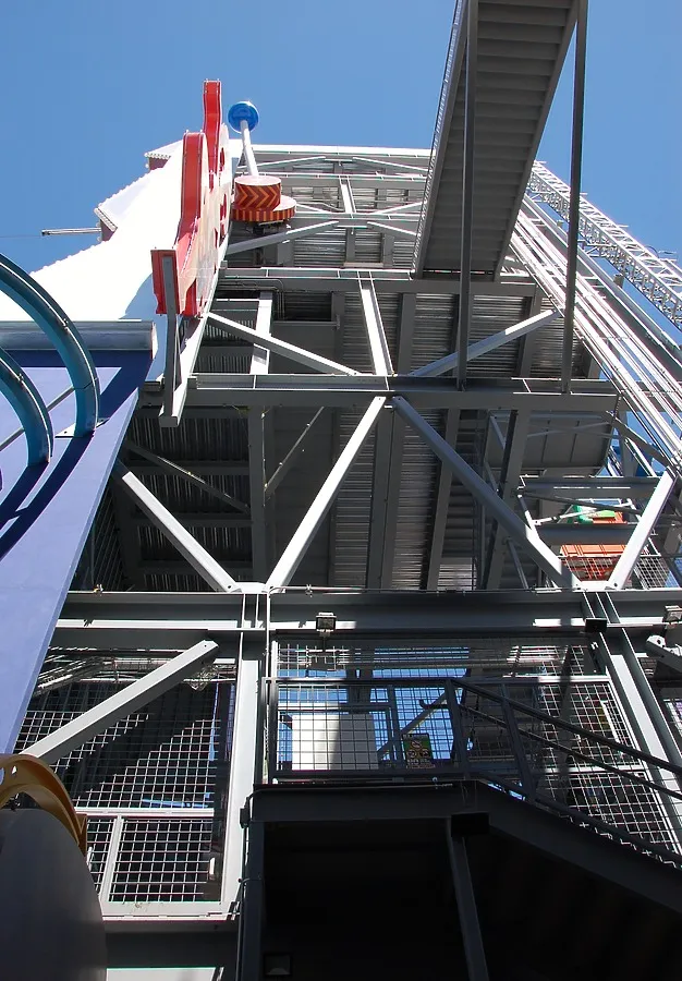 Looking up the southwest side of the tower