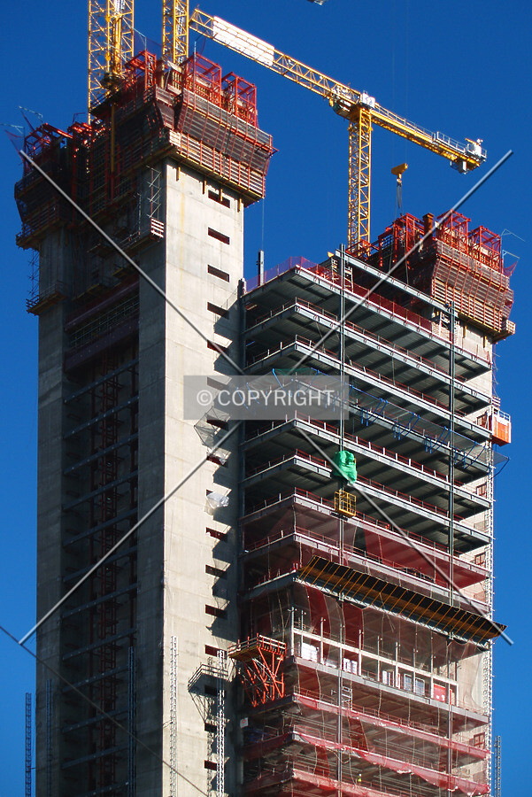 Looking to the top floors from the southwest