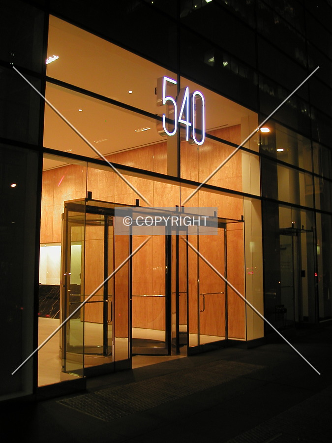 Entrance at night