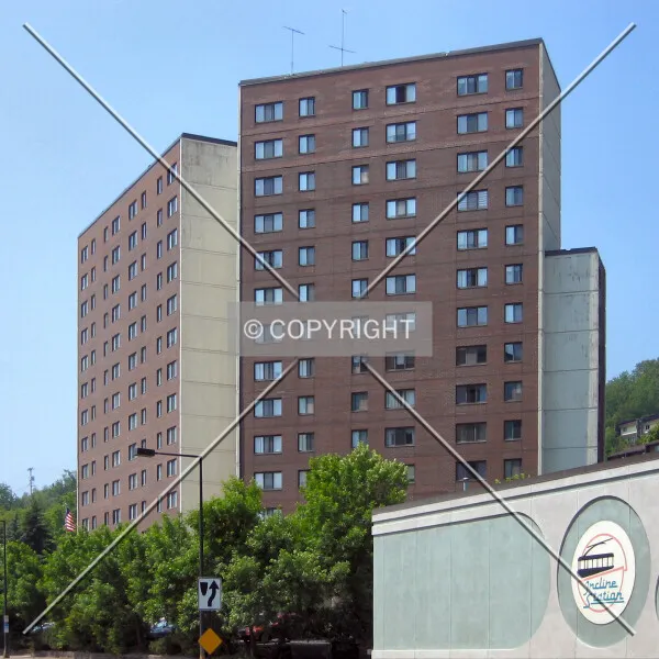View to the southwest from 6th Avenue