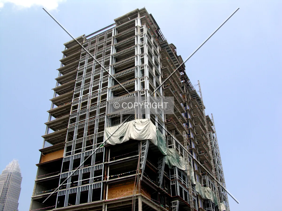 Looking up the southeast corner