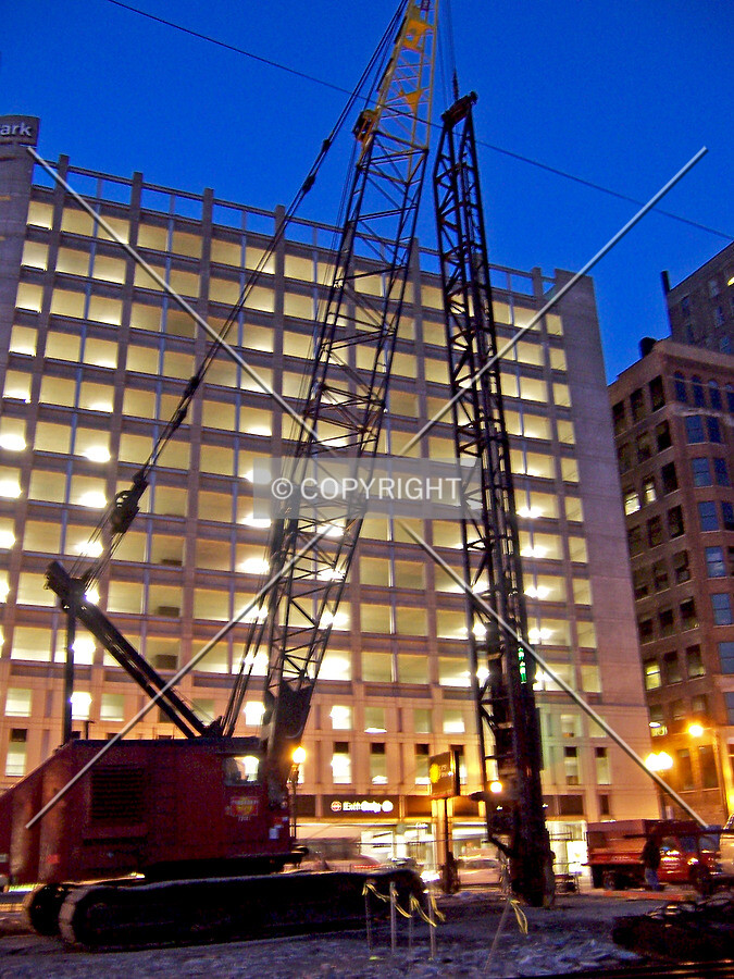 Pile driver crane viewed from the south