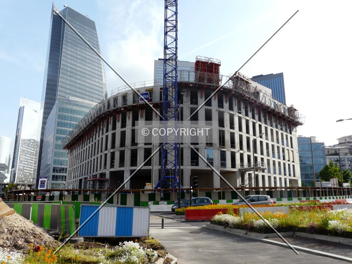 View from the north with Tour T1 on the left