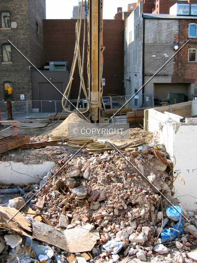Drilling rig ready to go, from 3rd Avenue SE