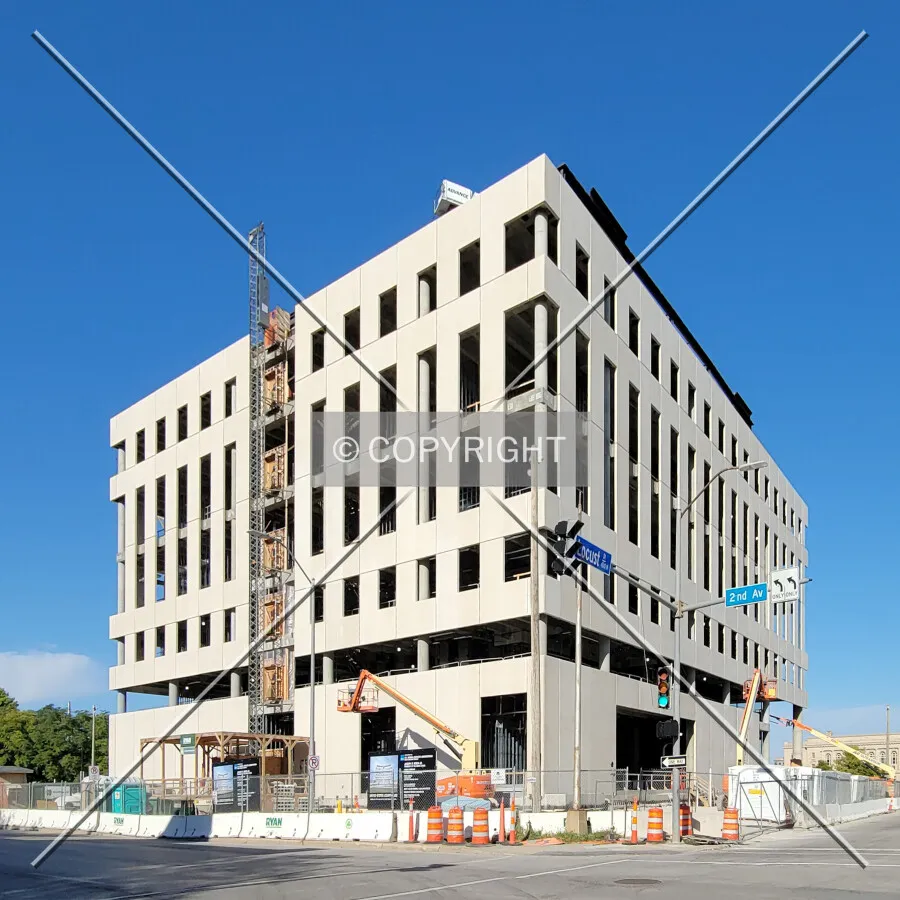 From the southwest during construction; September 26, 2021
