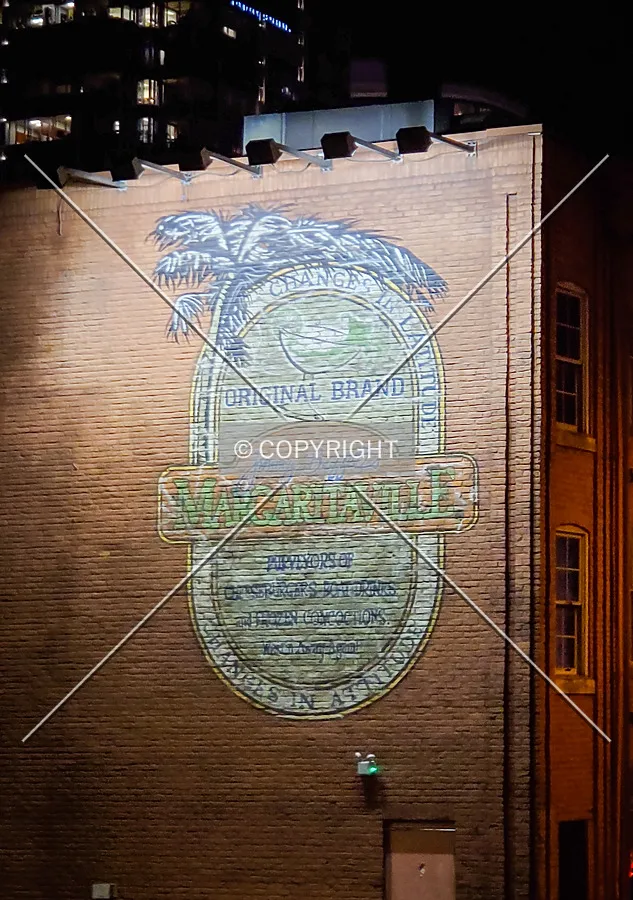 Margaritaville mural on the rear façade; December 25, 2021