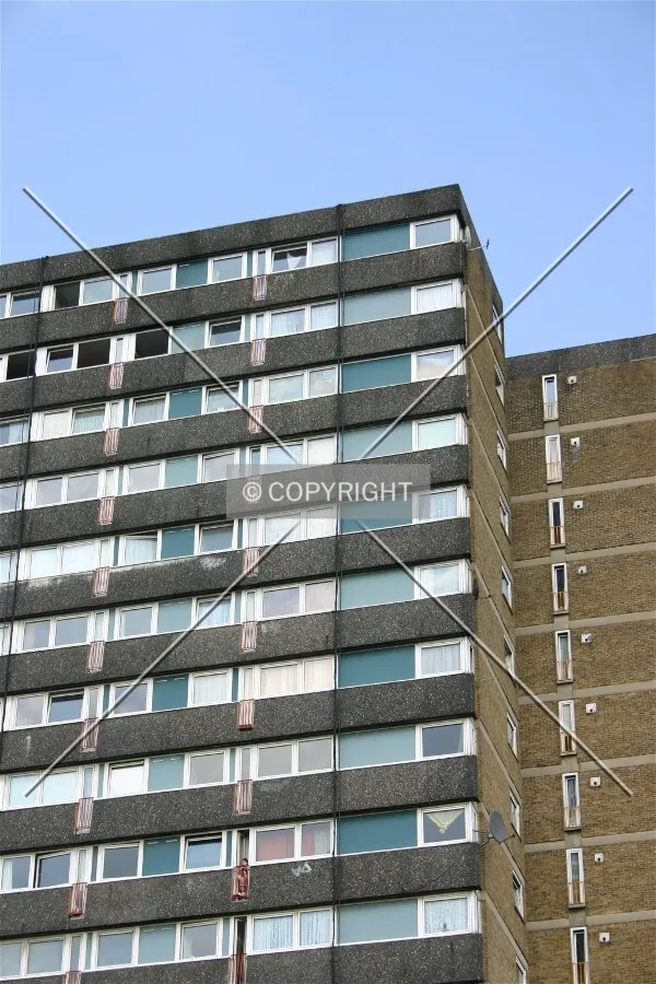 Looking up from street-level