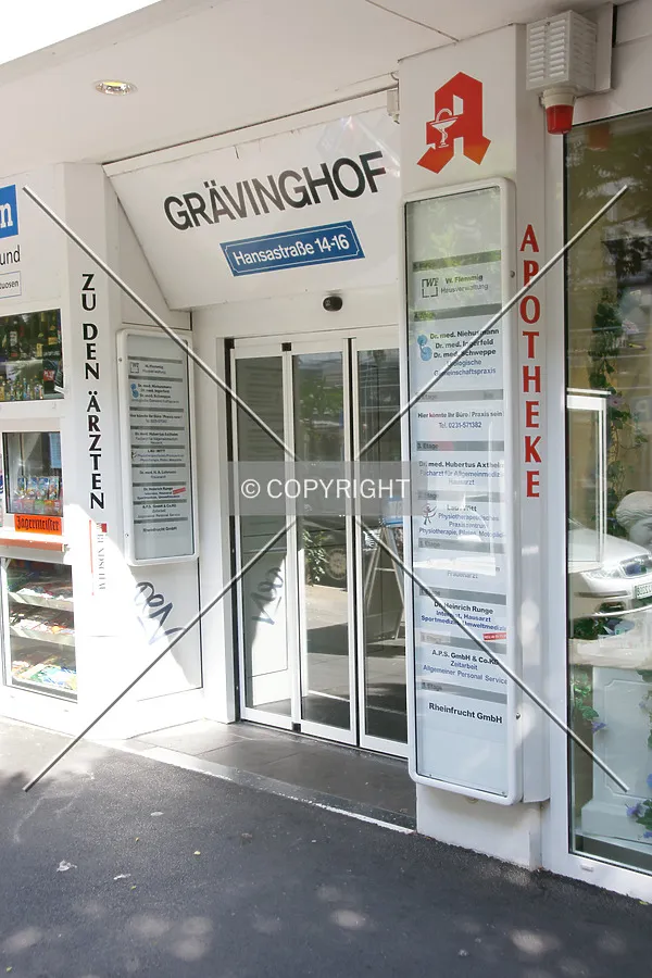 Entrance to a pharmacy