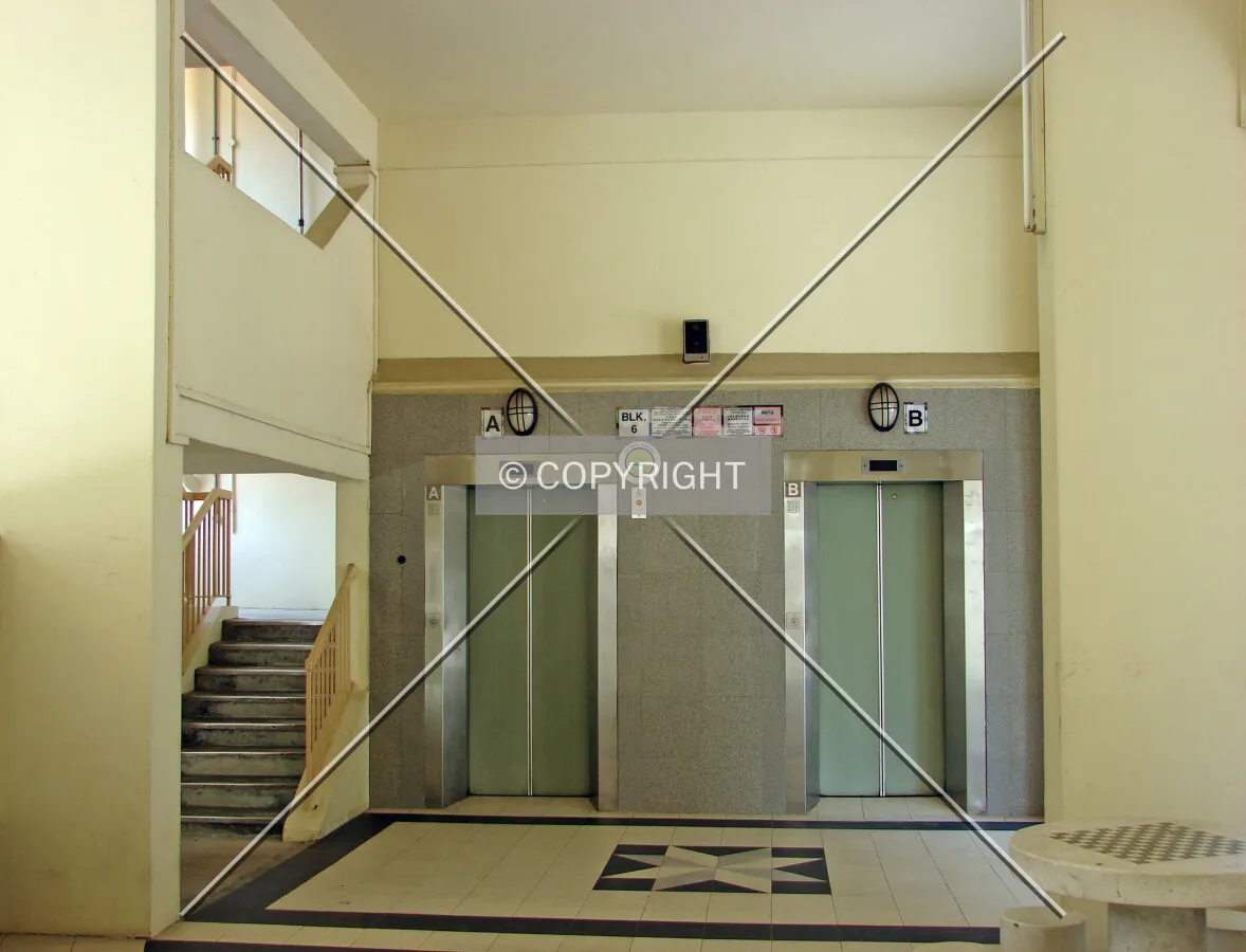 View of the void deck as seen from the east