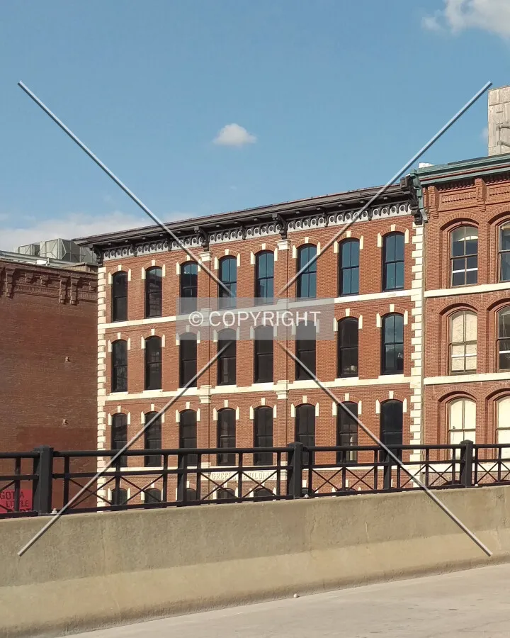 Upper floors from the Eads Bridge to the southwest; August 12, 2015