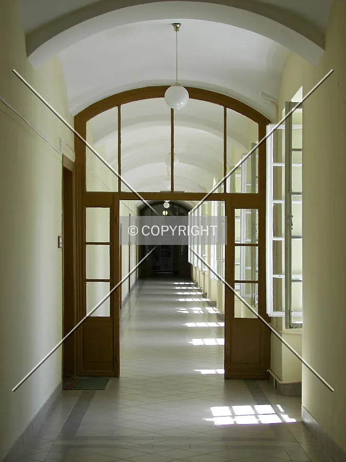 Looking along the corridor