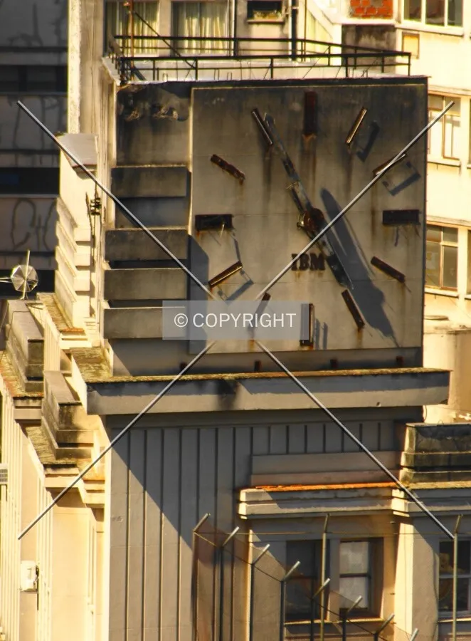 Clock at top seen from atop Formac Building