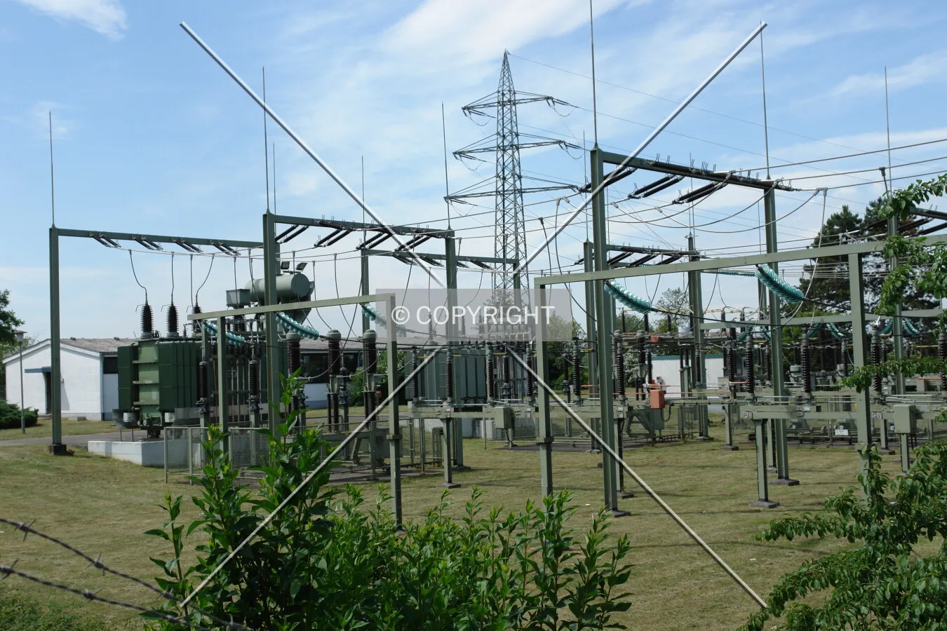 Transformers at an electrical substation